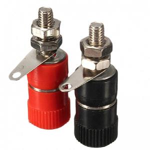 Quality Hot selling Red Black 4mm Banana Socket Nickel Plated Binding Post Nut Banana Plug Jack Connector for sale
