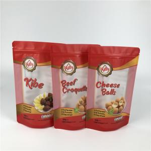 Quality Mini quantity digital printing cookie snack jerky beef packaging stand up zipper bag with clear window for sale