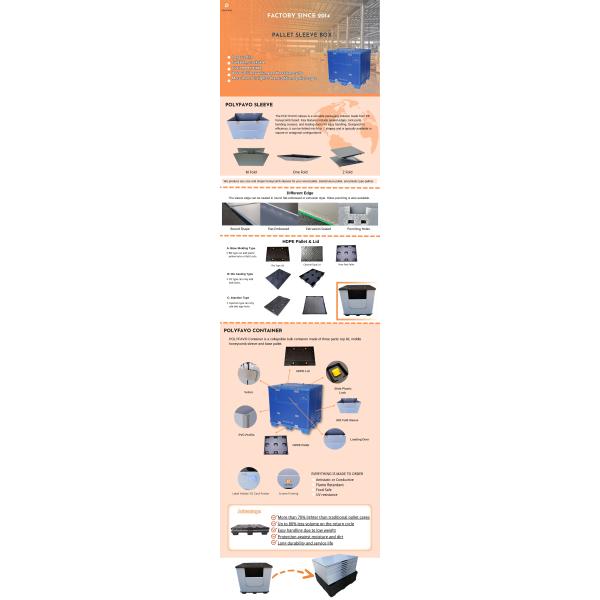 Blue Collapsible Plastic Sleeve Pallet Box For Customized Storage And Packaging