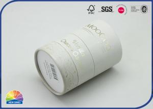 Quality Candle Packaging White Cardboard Cylinder Tubes Hot Stamping for sale