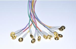 China Gold Plated Flexible EEG Electrodes DIN1.5 Socket Colorful Cable For EEG Machine on sale