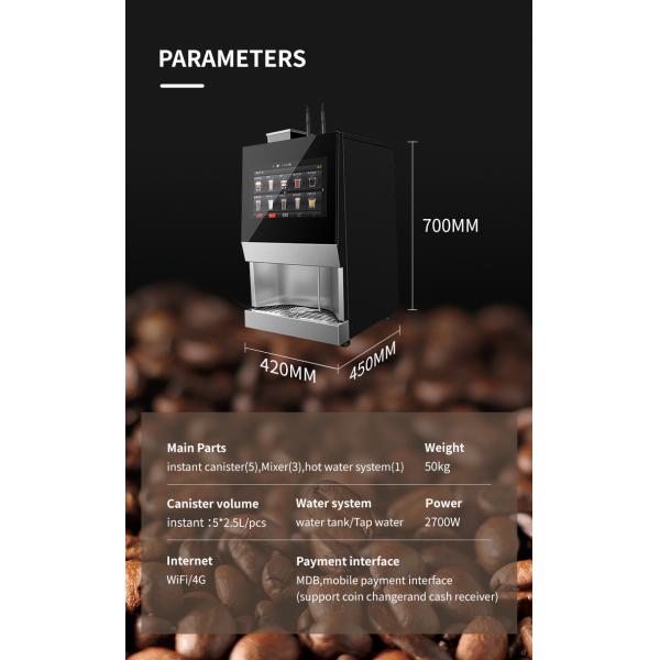 Stainless Steel 201 Automatic Desktop Coffee Vending Machine With Grin