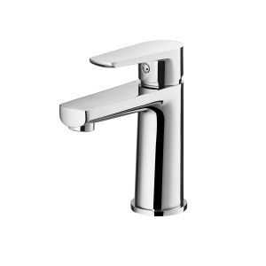 Buy cheap Chromed Brass Single Handle Wash Basin Faucet 159mm High Hot Cold Water Mixer from wholesalers