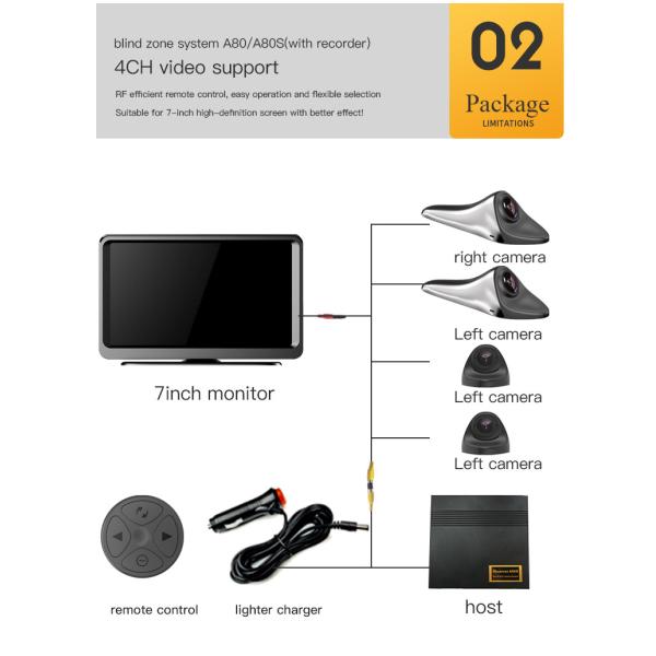 12-24V Waterproof Car Rear View Backup Camera with 5 Inch LCD Screen