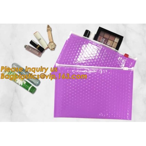 Holographic Zipper Slider Zip Lock Bubble Bag,Cosmetic Zipper Bag/Rose Gold Slider Bubble Bag with Logo,Slider Bubble Zi