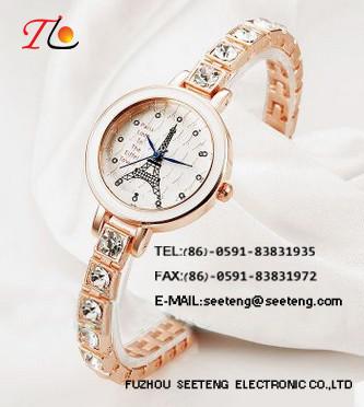 Buy Classic  elegant watch ladies fashion  watch diamond inset  metal  band at wholesale prices