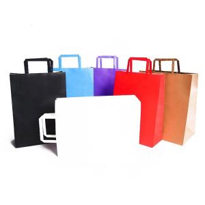 China Colorful Printed Kraft Paper Bags Food Grade Material Flexo Printing Surface Handling on sale
