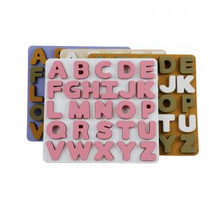 China Custom logo Silicone educational toys alphabate 26 letters silicone Puzzle BPA Free Eco Friendly For children on sale
