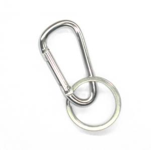 Quality Silver Metal Carabiner Key Ring 28mm Dia , Mini Carabiner Keychain for sale