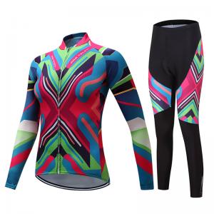 Quality Female Jersey Long Sleeve Cycling Suit Cycling Clothing Suits Colorful for sale