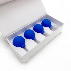 Quality 15mm 25mm Blue Rubber Glass Vacuum Cupping Cups For Healthcare for sale