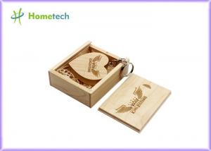 Quality Heart Shaped Wooden USB Flash Drive Customized Logo For Promotional Gift for sale