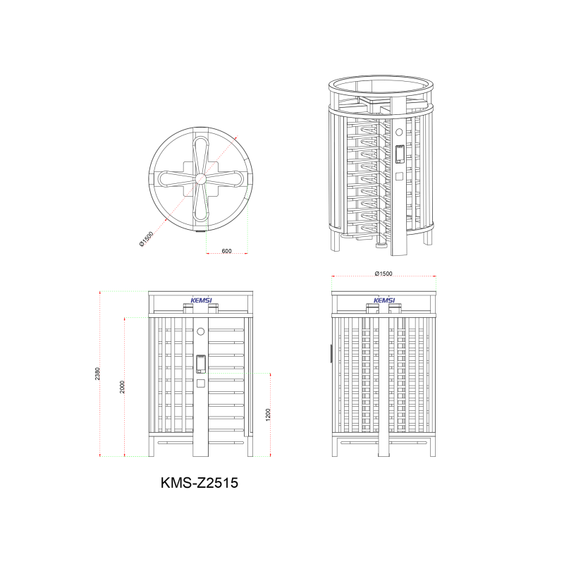 Full-height Turnstile For Construction Site Access Featuring Fingerprint Identification 304 Stainless Steel Construction With Weatherproof Protection