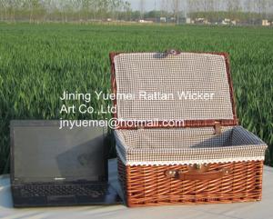 Quality wicker storage basket with cover mat willow storage basket for sale