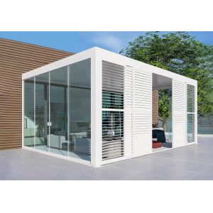 Quality Windproof Zip Blinds and Glass Doors For Outdoor Louvered Electric Pergola for sale