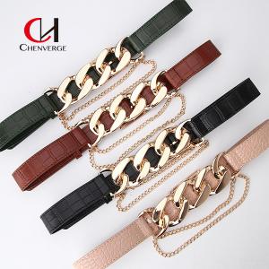Quality Fashion Ladies Leather Belt Europe And America Hipster Punk Exaggerated Chain for sale