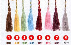 Quality 9cm polyester tassel with cord for curtain garments polyester Handmade decoration tassel, for sale