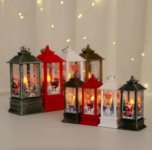 Quality Christmas Flame Wind Lamp Santa Claus Decoration Lantern for sale