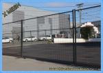PVC Coated Portable Temporary Metal Fence Panels With Steel Feet 6' X 8' Size
