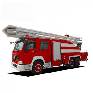Quality Howo 10cbm Aerial Ladder Fire Truck 6*4 10000Liters Emergency Rescue Water Tank for sale