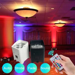 Quality 4pcs 18w RGBWA-UV 6IN1 Battery Operated Uplighting Mobile WIFI APP IR Control for sale