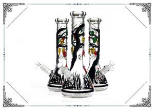 Quality 7mm Thick Glass Water Bongs Smoking Pipes , Heady Bottom Beaker Bongs for sale