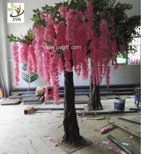 China UVG unique wedding ideas decorative small artificial wisteria blossom indoor silk trees for sale WIS019 on sale