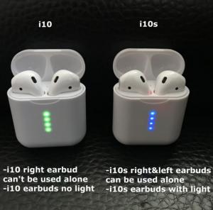 China TWS Show Real Battery 1:1 Separate Use Tap Control True Wireless Earbuds Wireless Charging BT 5.0 Earphones Headsets on sale