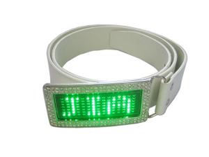 Digital scrolling LED diamond message belt buckle