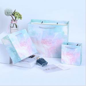 China Marble Pattern Business Gift Paper Bag Portable Shopping Clothing Packaging Bag on sale