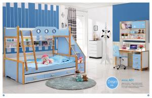 Quality latest wooden bed designs kids bunk bed bedroom furniture A01 for sale
