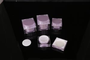 China hand lip crystal pump empty square white Screen Printing Airless 30ml Cosmetic Cream Jars on sale