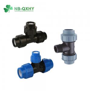 Quality Irrigation PP Compression Pipe Fitting Tee Varnish Paint Equal Tee Male Thread Tee for sale