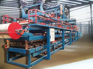 China Colored Steel Foamed Sandwich Panel Roll Forming Machine Hydraulic Cutting on sale