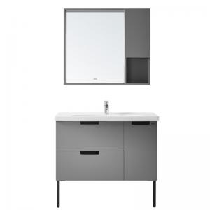 China PVC Bathroom Cabinet 3 Drawer Free Standing Vanity Hotel Modern Design on sale
