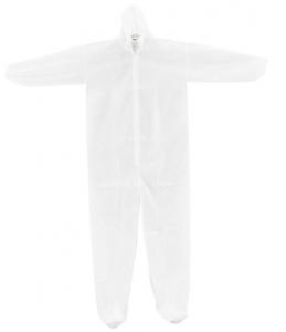 China Polypropylene Disposable Protective Coverall With Hood Boots Elastic Wrists Ankles on sale