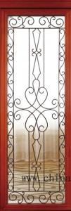 Quality 22x48 Inch Wrought Iron Glass Hot Resistance Entry Door Low E Glass for sale