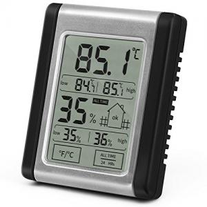 Quality DTH-124 LCD Touch Screen Max MIN Digital Hygrometer Indoor Outdoor Thermometer Humidity Monitor for sale