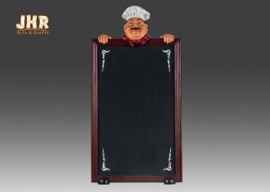 Quality 100 cm Height Outdoor Wooden Decorative Chalkboards Polyresin Chef Figurine for sale