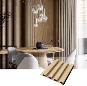 Quality Crack Resistance Grille Cladding Wpc Fluted Wall Panels Wood Grain  177*21.5mm for sale