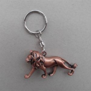 China Zinc alloy standing lion key charm pendant to key chain, 3D lion key fob to key ring, on sale