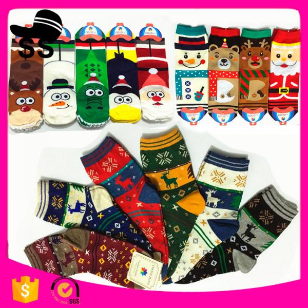 Buy 2017 HB-1001 95%Cotton 5%Spandex 30g 9-11cm Santa Claus Stock Handmade Stocking Xmas Decoration Christmas Knitting Socks at wholesale prices