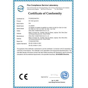 Shenzhen Creatall Electronics Co., Ltd. Certifications