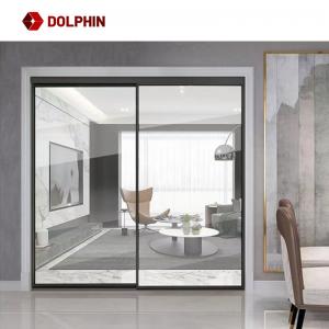 Quality Interior Aluminum Slide Doors Narrow Slim Frame Aluminium Glass Sliding Door For Living Room for sale