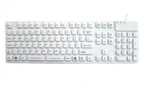 China Full size IP68 antimicrobial medical silicone keyboard with big keys and two-color logo on sale