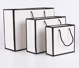 Quality Luxury Black White Paper Bag Gift Custom Printed Shopping Bag for sale