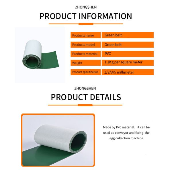 Manure Removal Green PVC Conveyor Belt 1mm~6mm For Poultry Farm