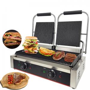 Quality Electric Cast Iron Contact Grill Sandwich And Beef Machine Commercial Food Equipment for sale