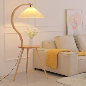 China Solid Wood Tray Floor Lamp For Living Room Tea Table Furniture Bedroom Bedside Lamp on sale