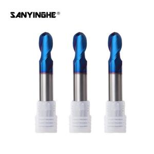 Quality HRC65 Blue Nano Coating Ball Nose End Mill 2 Flutes Indexable End Mill Cutter for sale